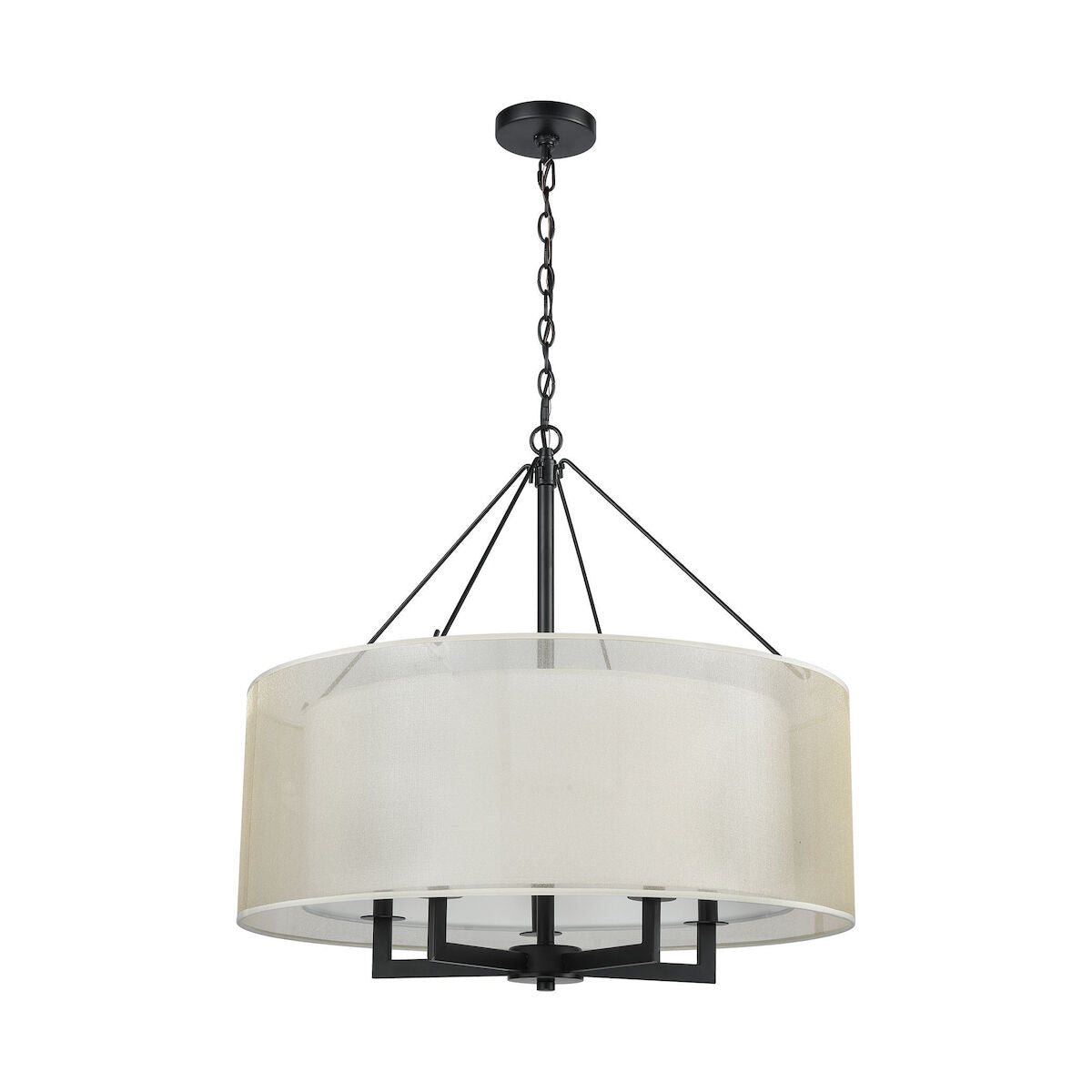 Elk Home, Ashland 26'' Wide 5-Light Chandelier - Matte Black