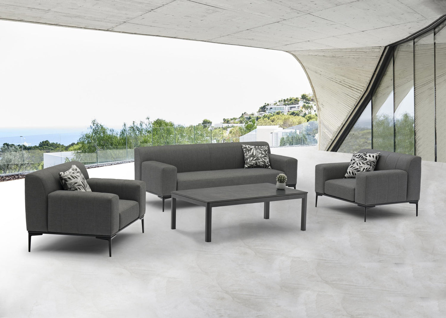 Whiteline Modern Living, Ashton 4-Piece Outdoor Collection