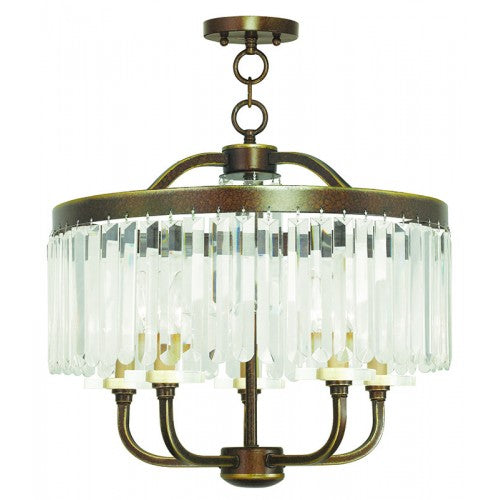 Livex Lighting, Ashton 5 Light Chandelier/Semi-Flush