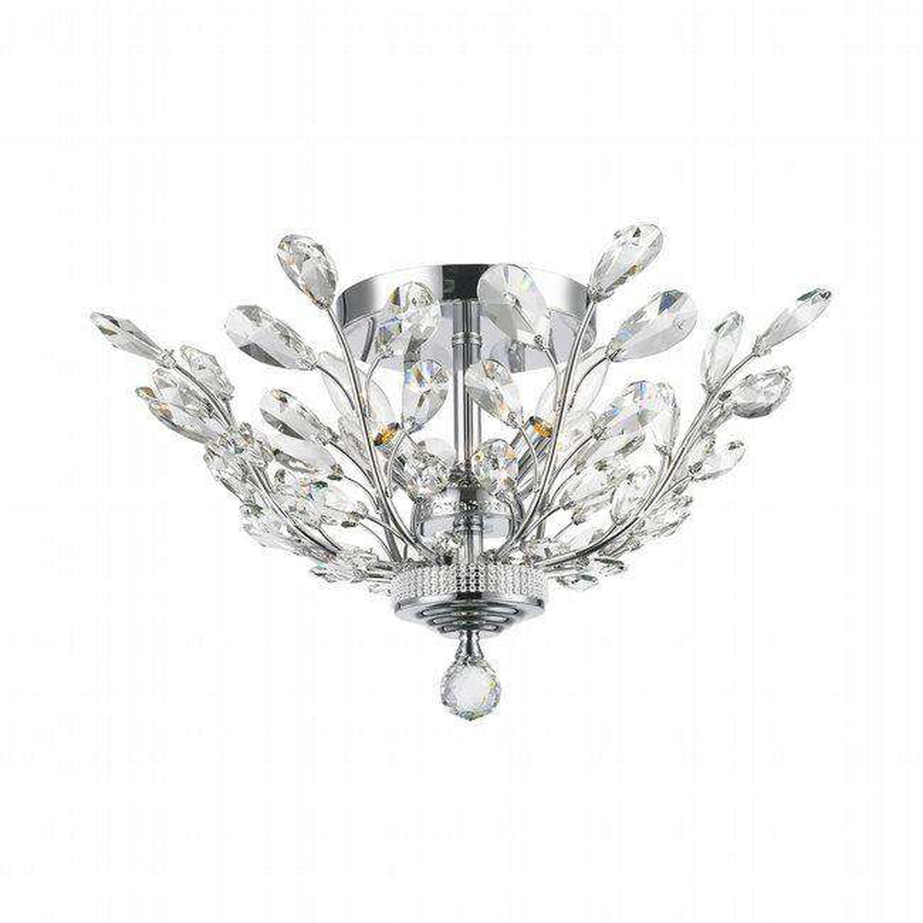 Worldwide Lighting, Aspen Crystal  Semi Flush Mount