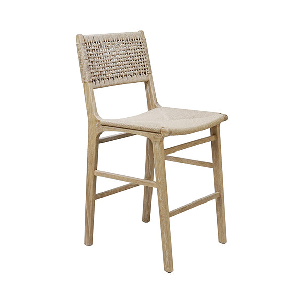 Worlds Away, Astrid Woven Back Counter Stool