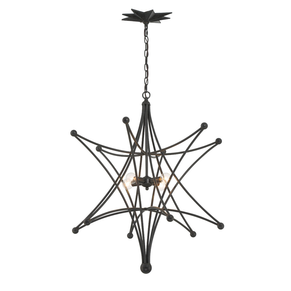 Crystorama Lighting Company, Astro 4 Light Black Chandelier