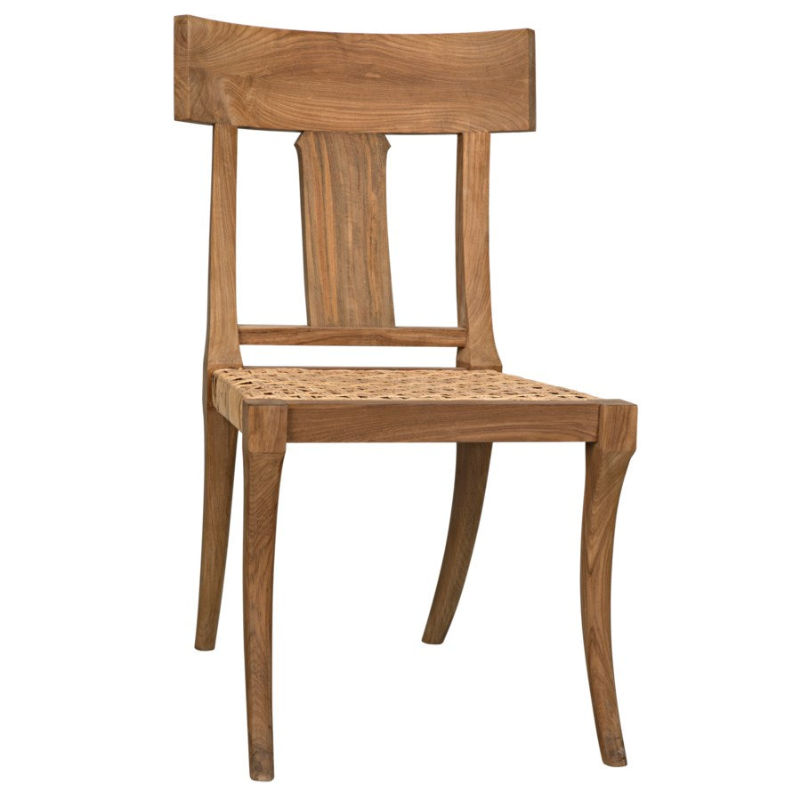 Noir, Athena Side Chair,Teak w/Caning