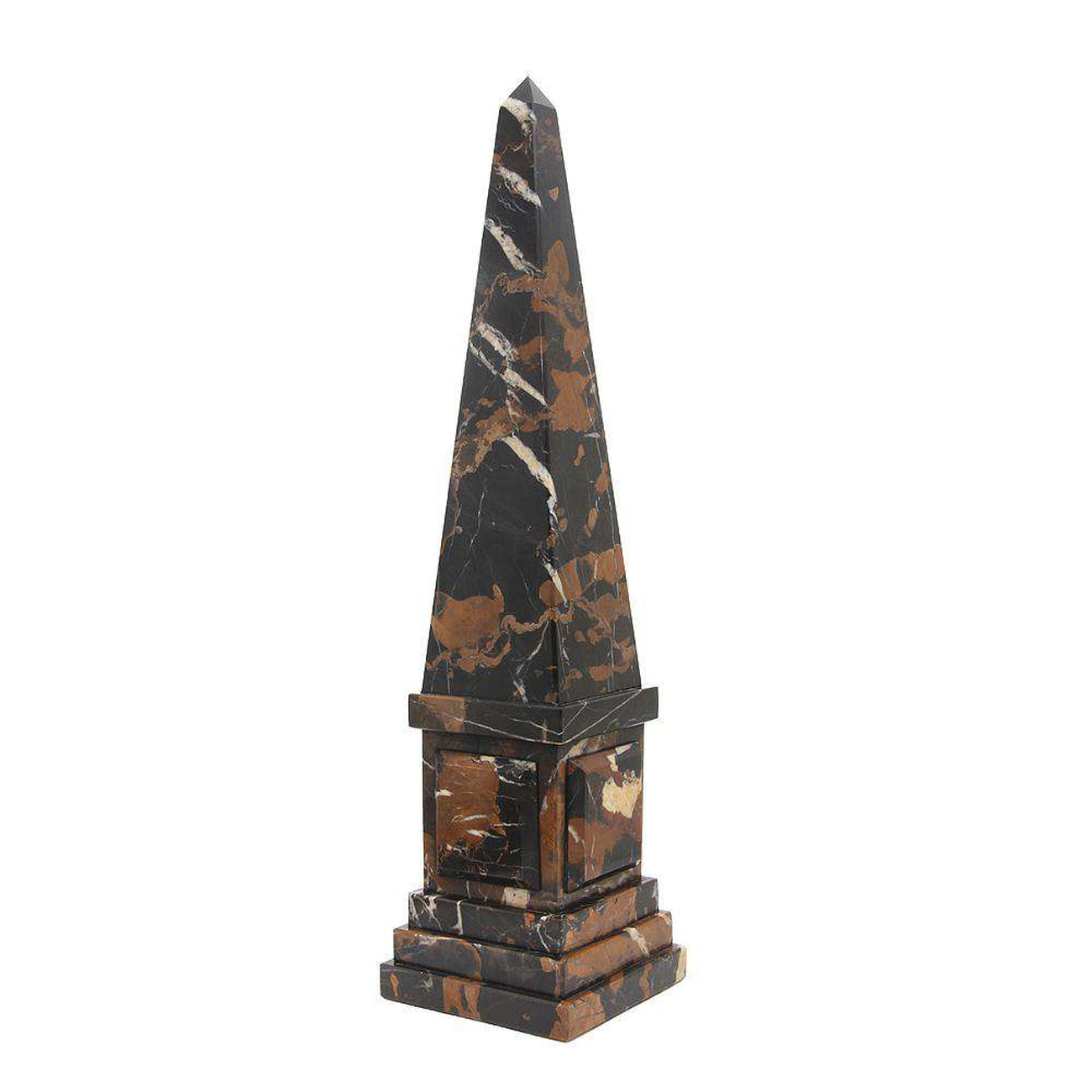 Marble Crafter, Atlas Collection Black & Gold 20" Marble Obelisk