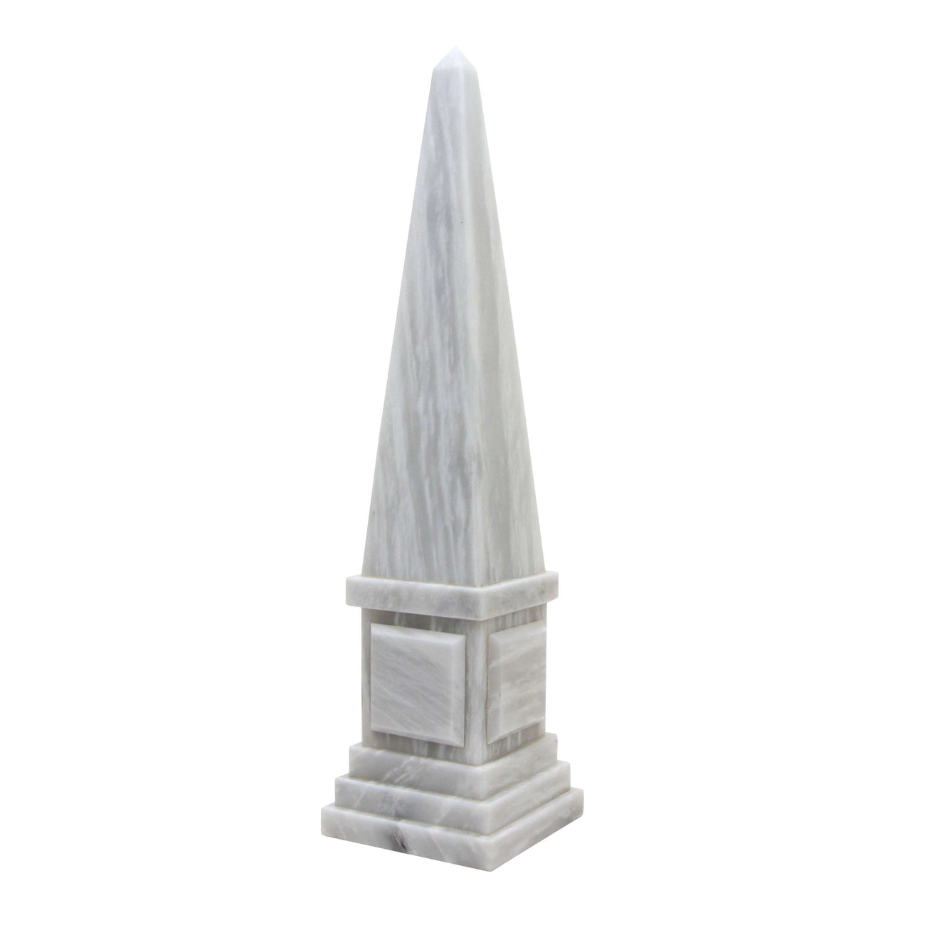 Marble Crafter, Atlas Collection Pearl White 20" Marble Obelisk