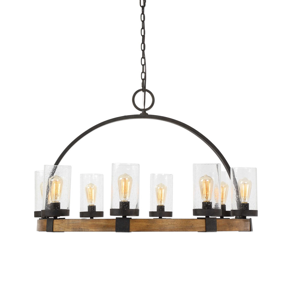 Uttermost, Atwood 8 Light Wagon Wheel Pendant