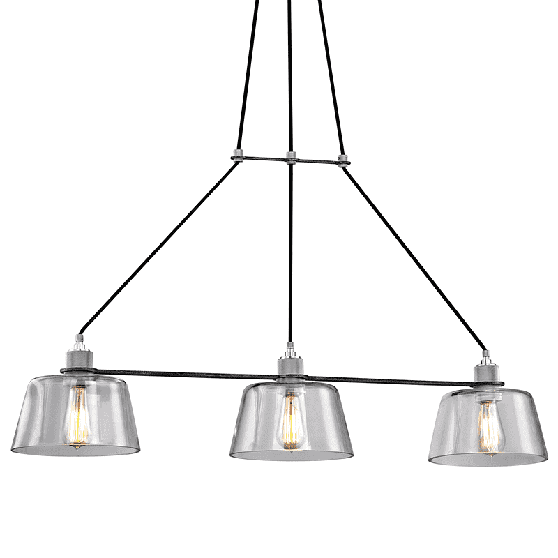 Troy Lighting, Audiophile 3Lt Pendant Island Old Silver And Polished Aluminum