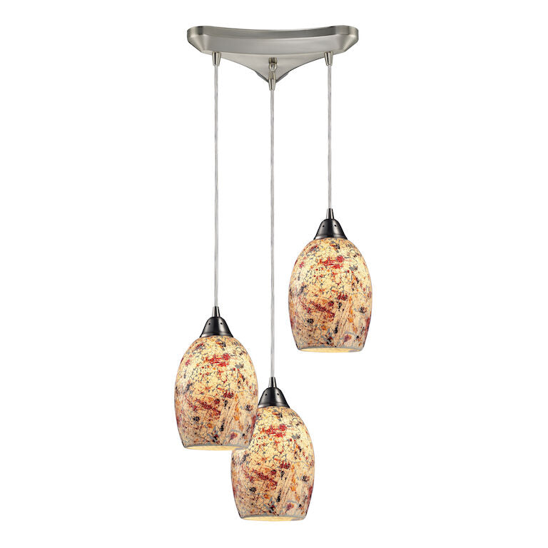 Elk Home, Avalon 10'' Wide 3 - Light Pendant - Satin Nickel