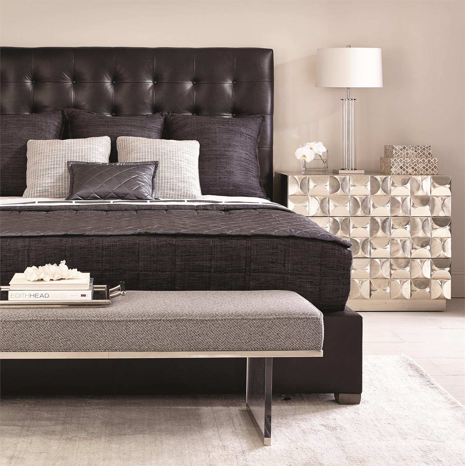 Bernhardt, Avery Leather Panel Bed