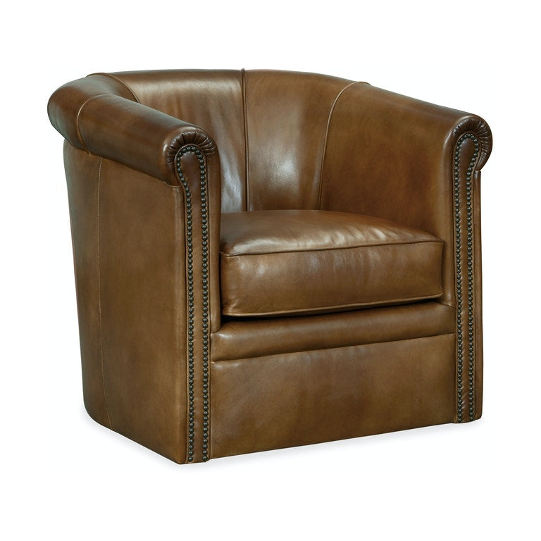 Hooker, Axton Swivel Leather Club Chair