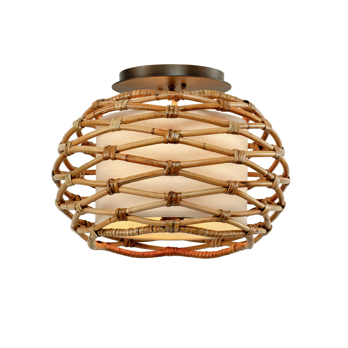 Troy Lighting, Balboa 3 Light Ceiling Semi Flush Bronze