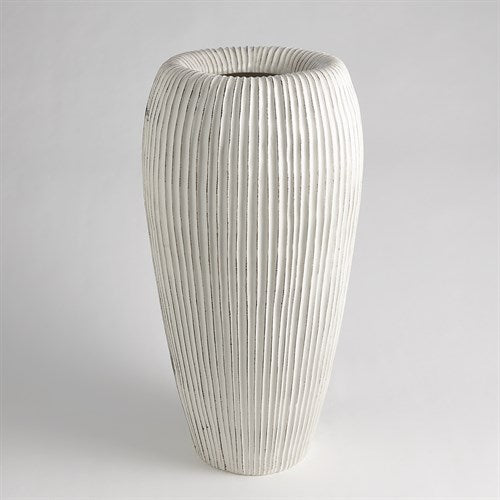 Global Views, Baleen Vase - Ivory w/ Brown Edges