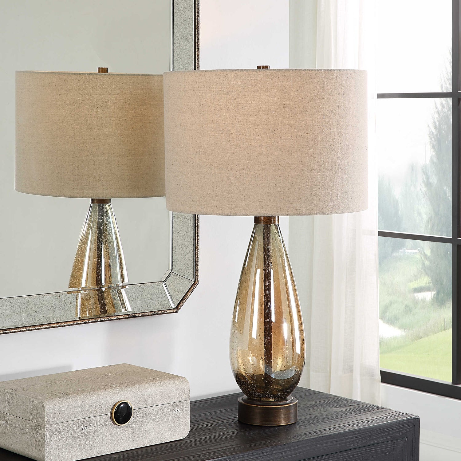 Uttermost, Baltic Teardrop Glass Table Lamp