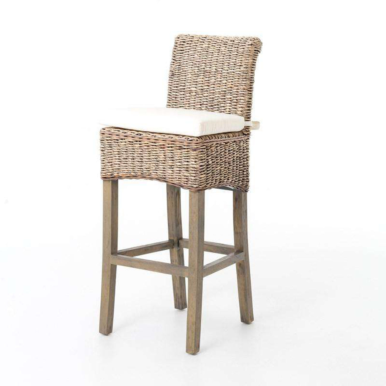 Four Hands, Banana Leaf Bar Stool - Grey Wash