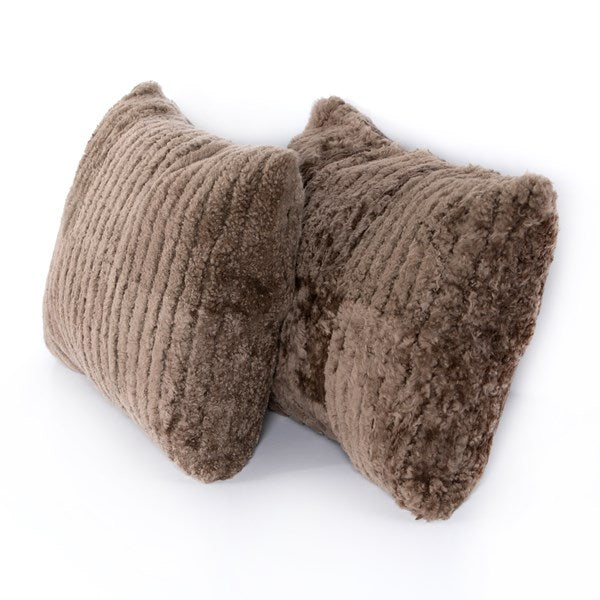 Four Hands, Banded Sheepskin Pillow - Set of 2