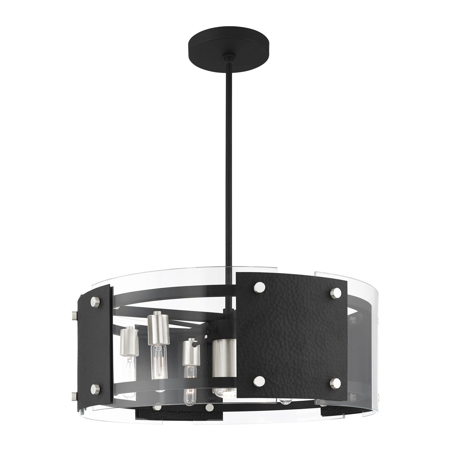 Livex Lighting, Barcelona 7 Light Black Pendant Chandelier