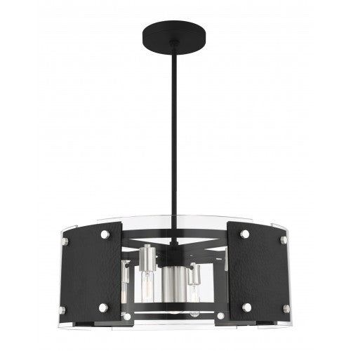 Livex Lighting, Barcelona 7 Light Black Pendant Chandelier