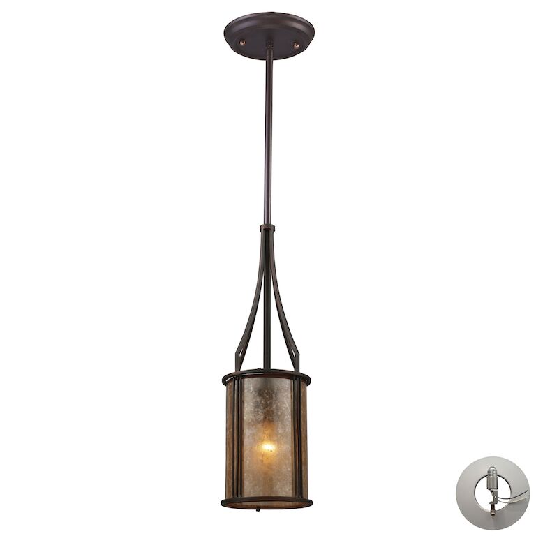 Elk Home, Barringer 6'' Wide 1 - Light Mini Pendant - Aged Bronze