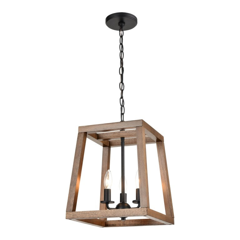 Elk Home, Barrow 12'' Wide 3 - Light Chandelier - Matte Black