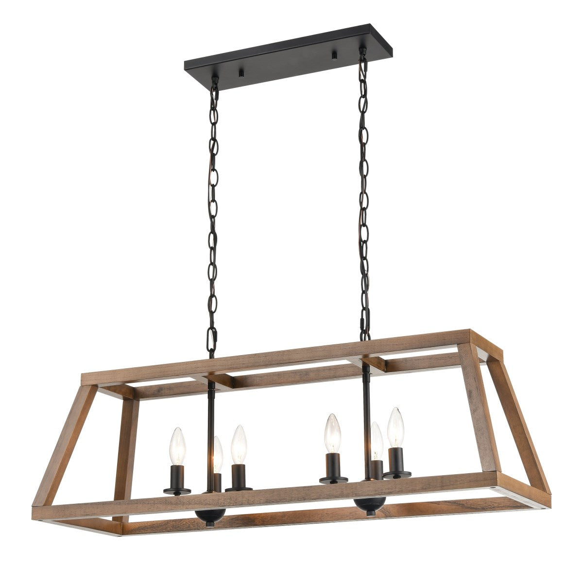 Elk Home, Barrow 36'' Wide 6-Light Linear Chandelier - Matte Black