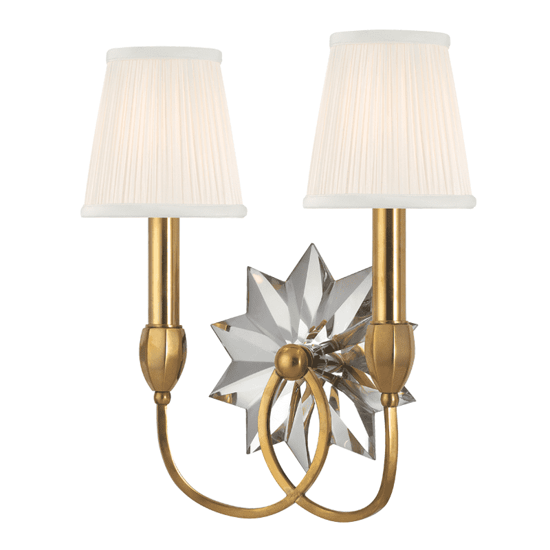 Hudson Valley, Barton 2 Light Wall Sconce Aged Brass