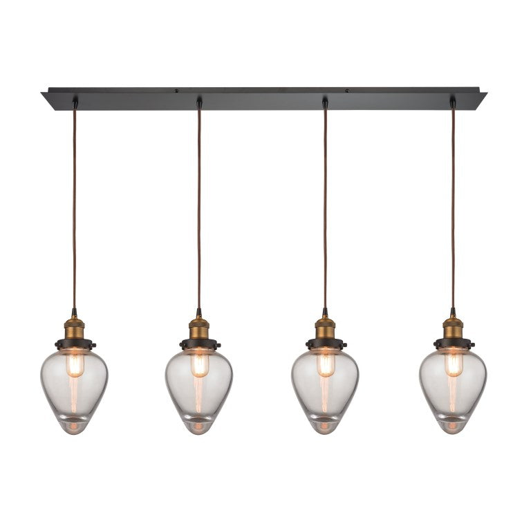 Elk Home, Bartram 46'' Wide 4-Light Pendant - Antique Brass