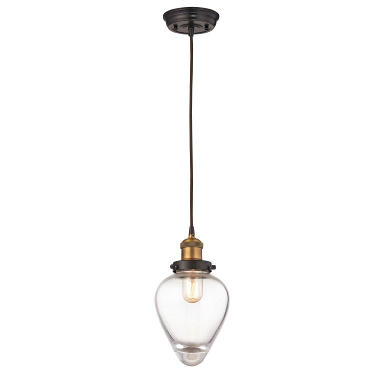 Elk Home, Bartram 7'' Wide 1 - Light Pendant - Antique Brass