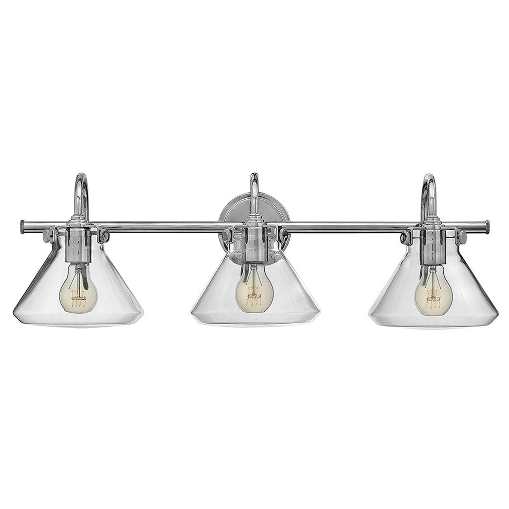 Hinkley Lighting, Bath Congress - Small Retro Glass Three Light Vanity