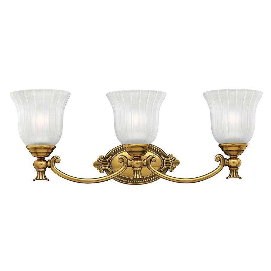 Hinkley Lighting, Bath Francoise Bath Three Light Burnished Brass