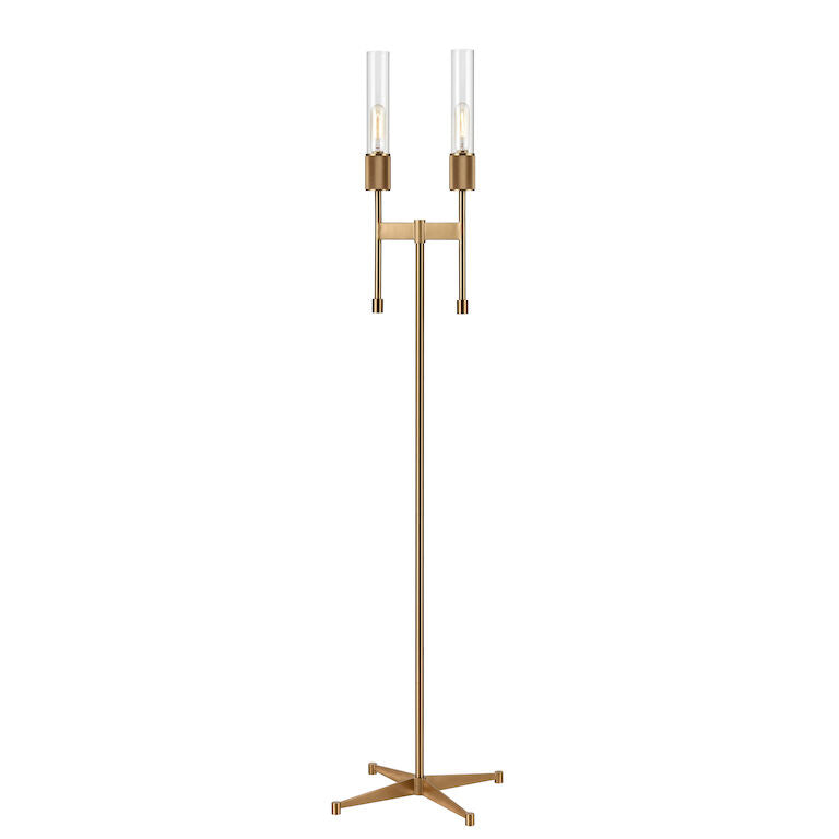 Elk Home, Beaconsfield 65'' High 2 - Light Floor Lamp - Aged Brass