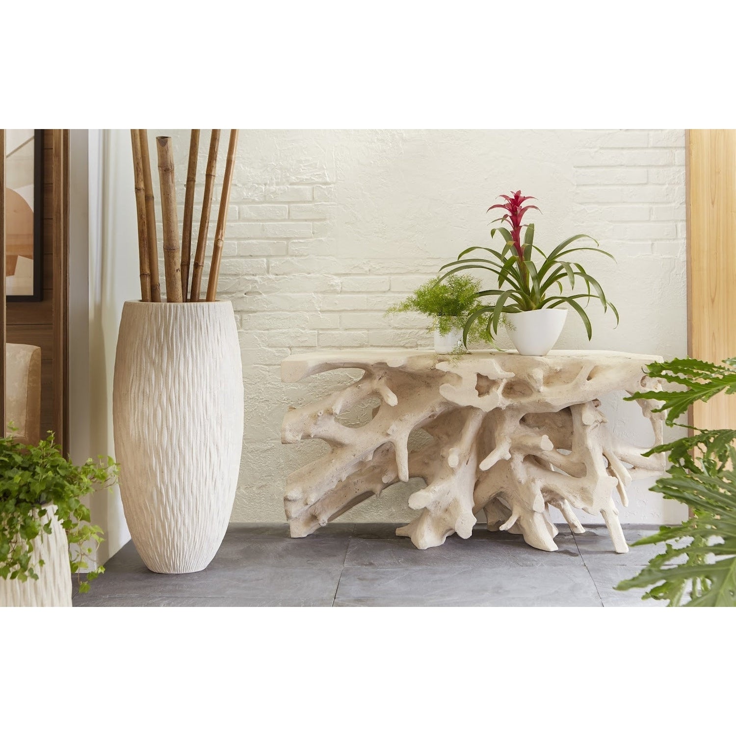 Phillips Collection, Beau Cast Root Console Table in Roman Stone