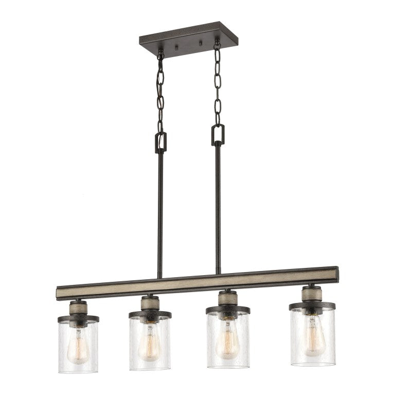 Elk Home, Beaufort 30'' Wide 4 - Light Linear Chandelier - Anvil Iron