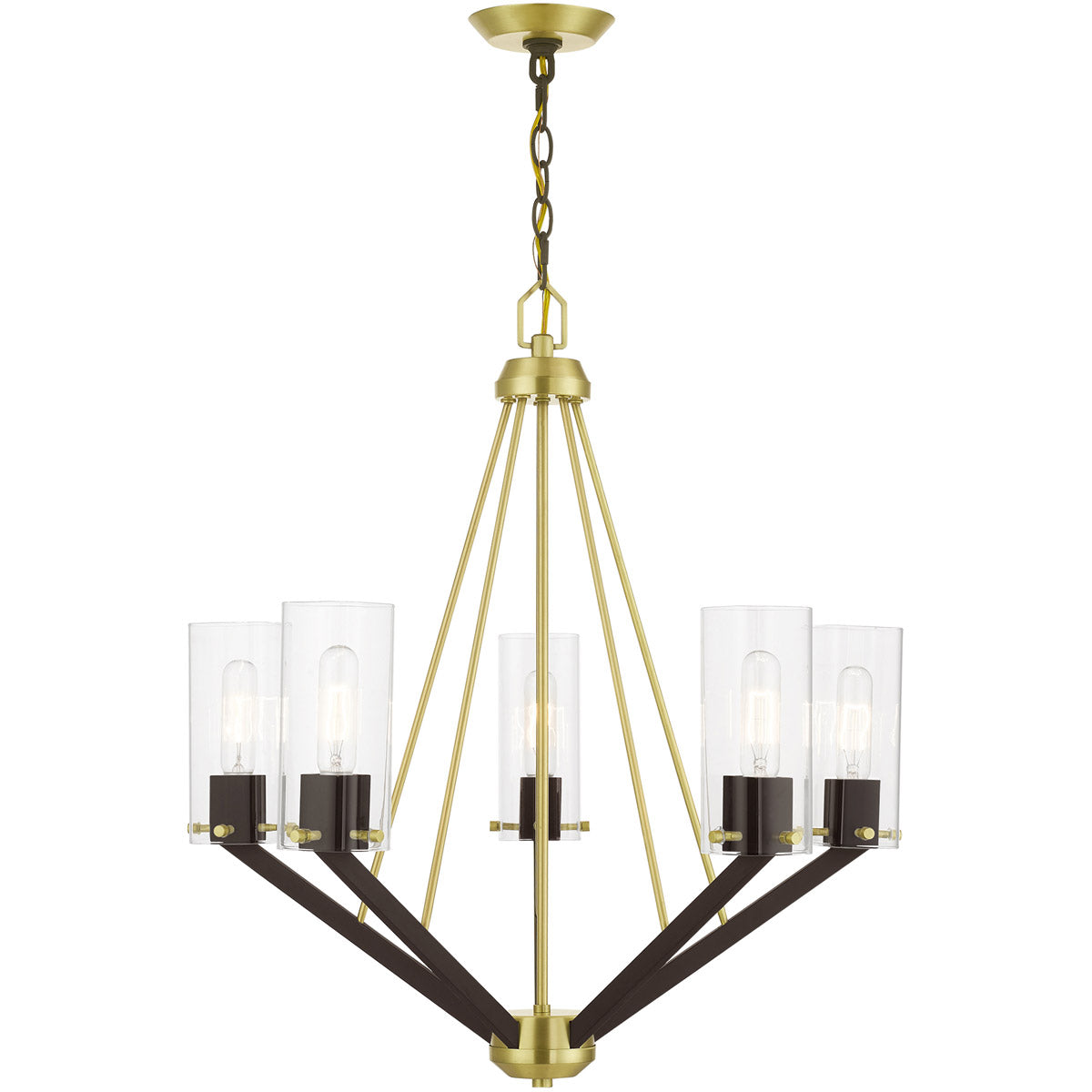 Livex Lighting, Beckett Chandelier Satin Brass & Bronze