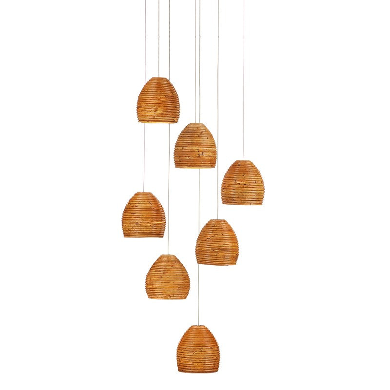 Currey, Beehive Round 7 - Light Multi - Drop Pendant