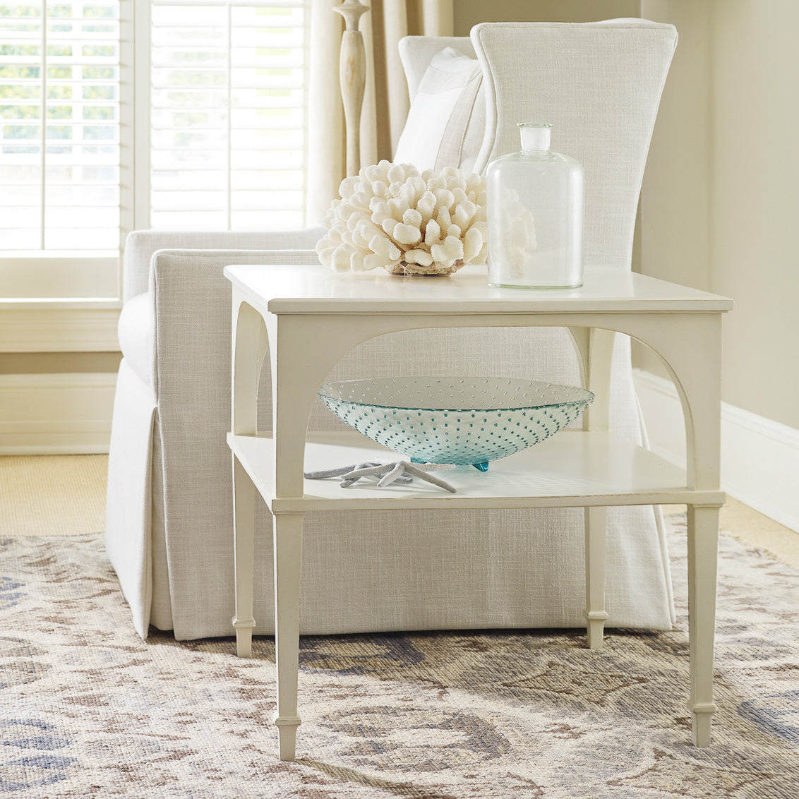 Somerset Bay Home, Bellport Bay End Table With Shelf