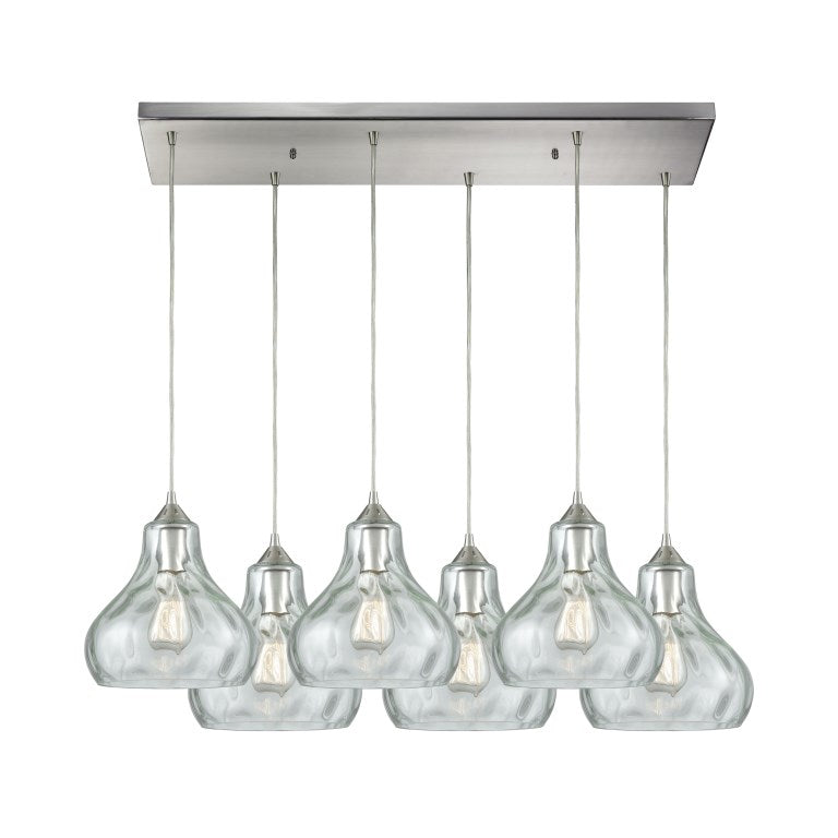 Elk Home, Belmont 32'' Wide 6 - Light Pendant - Satin Nickel