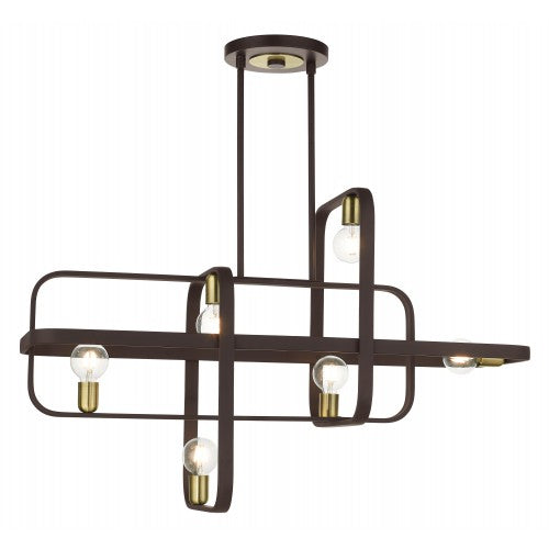 Livex Lighting, Bergamo - 6 Light Linear Chandelier