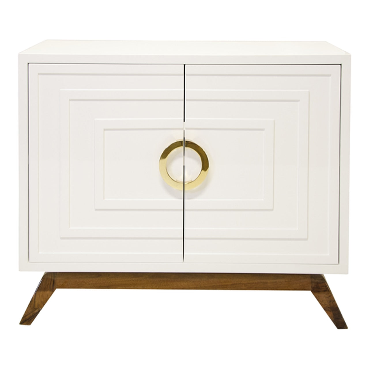 Worlds Away, Bernard White Lacquer 2 Door Cabinet