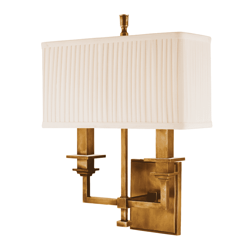 Hudson Valley, Berwick 2 Light Wall Sconce Aged Brass