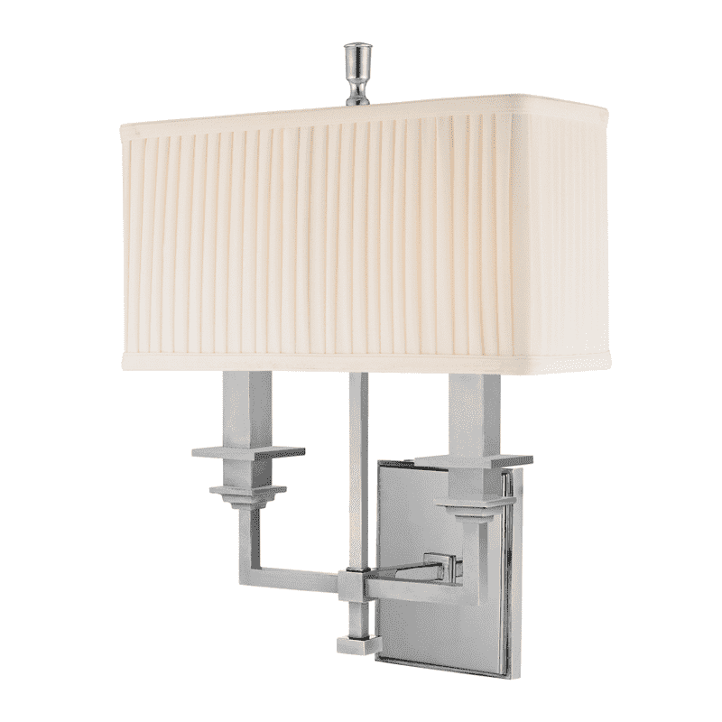 Hudson Valley, Berwick 2 Light Wall Sconce Polished Nickel