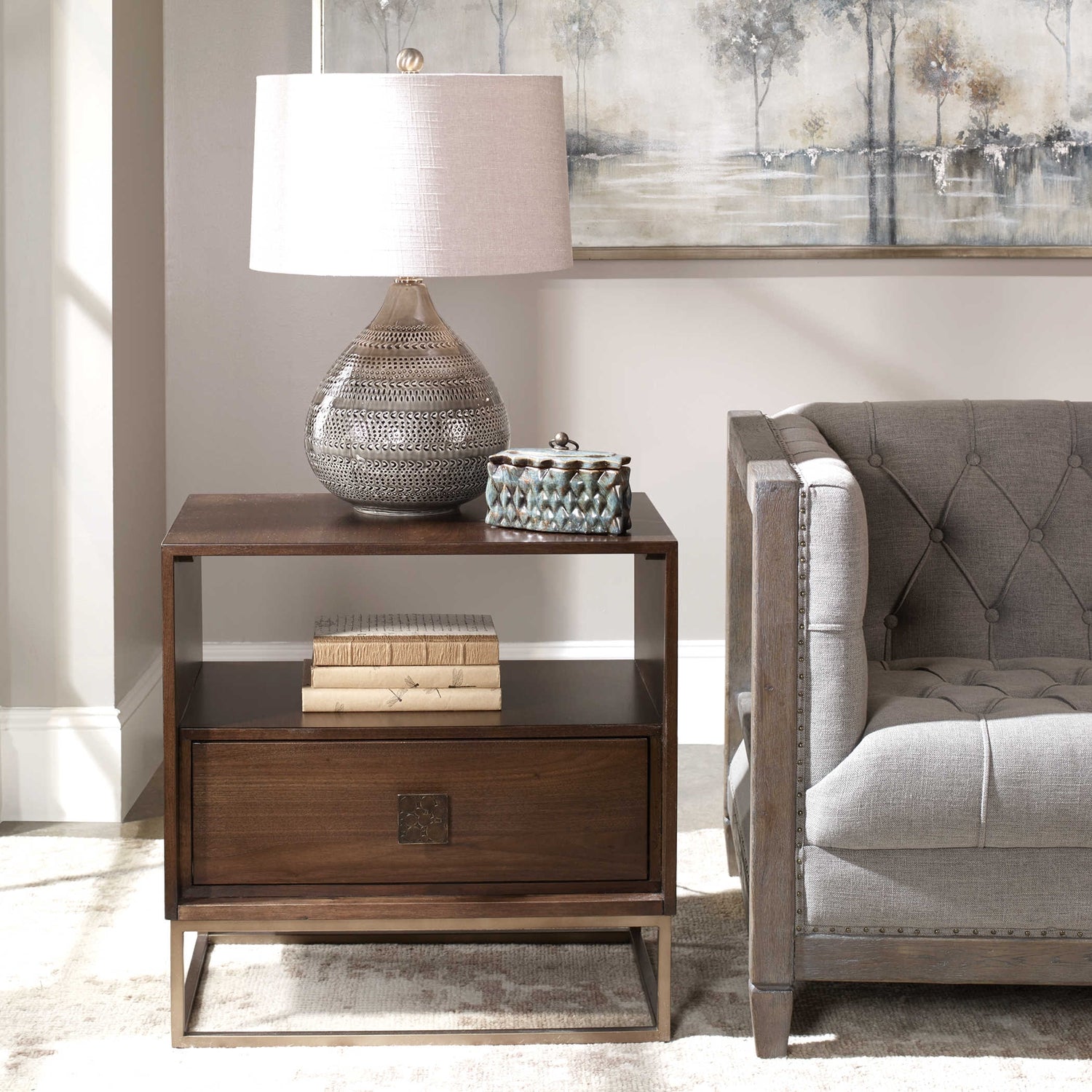 Uttermost, Bexley Walnut Side Table