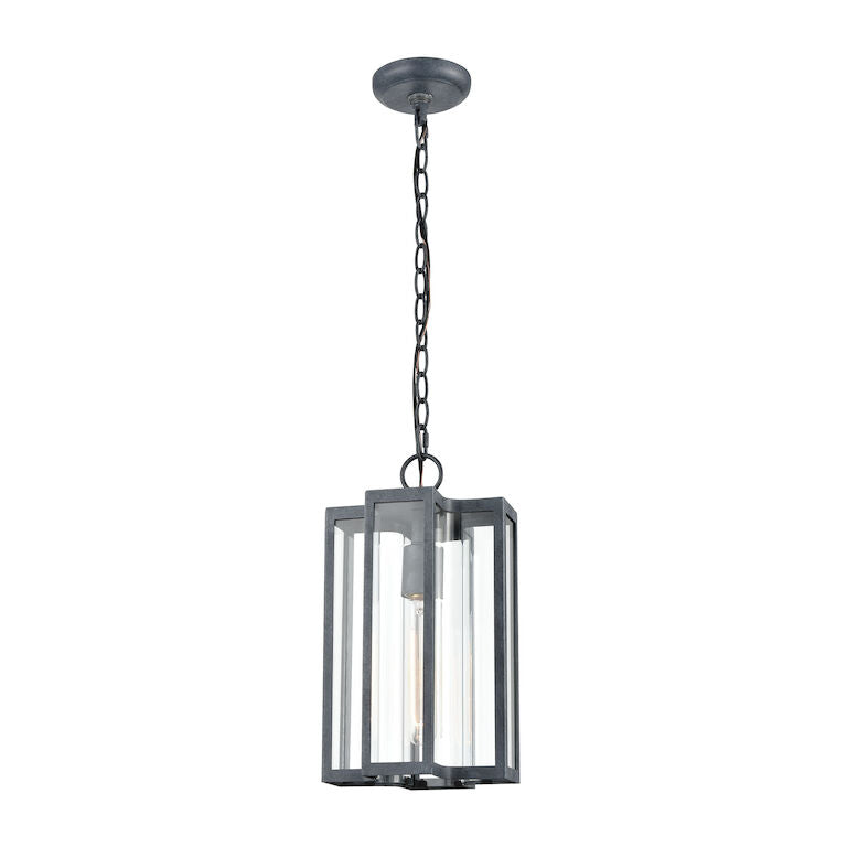 Elk Home, Bianca 8'' Wide 1-Light Outdoor Pendant - Aged Zinc