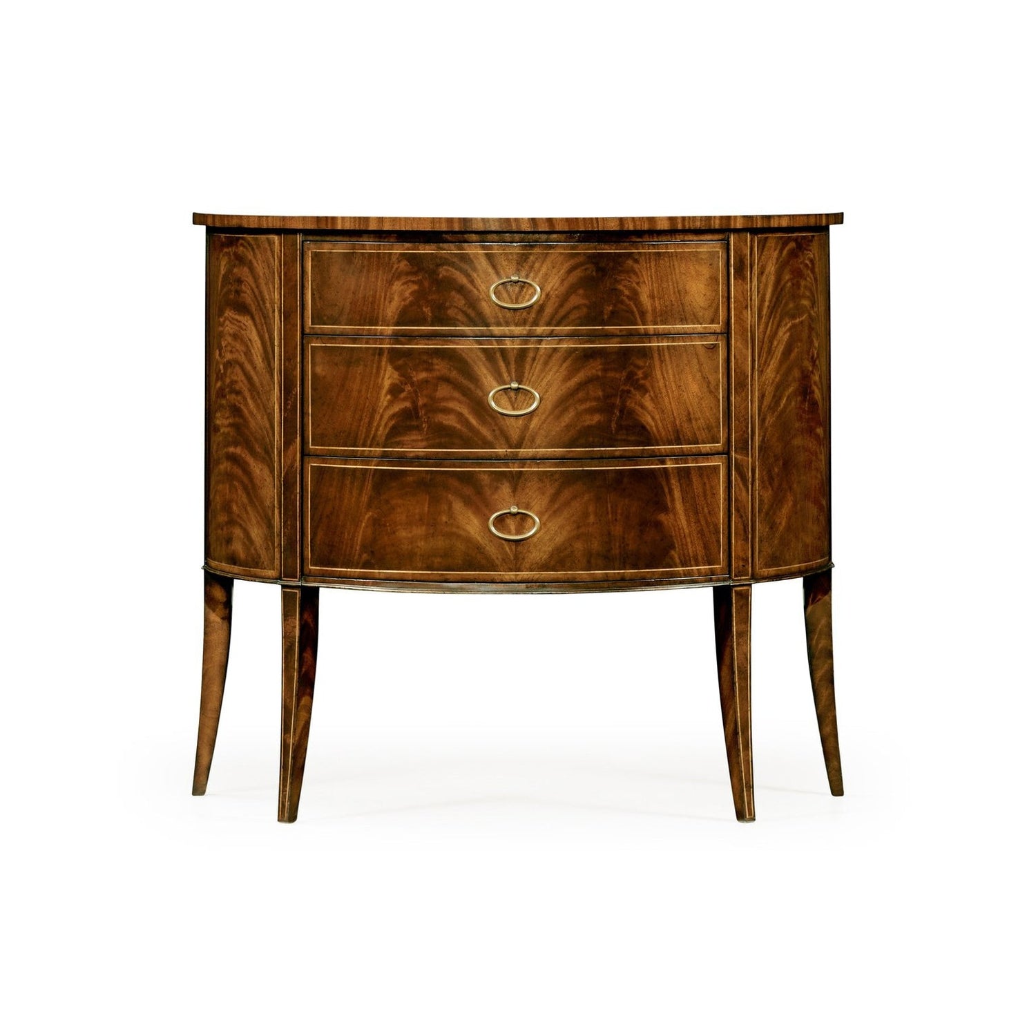 Jonathan Charles, Biedermeier Style Mahogany Demilune Cabinet