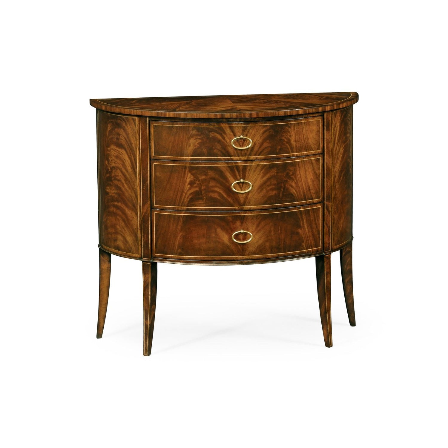 Jonathan Charles, Biedermeier Style Mahogany Demilune Cabinet