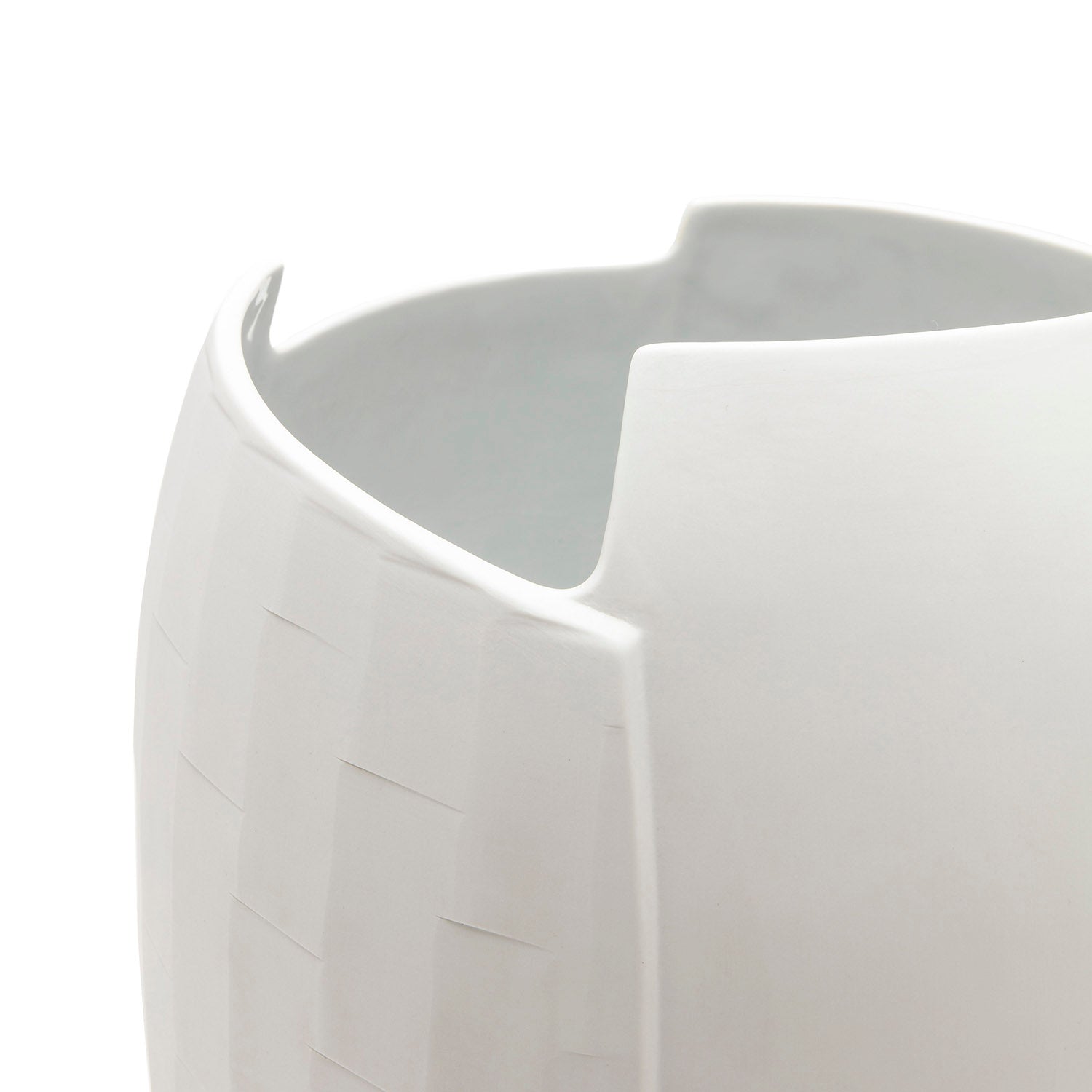 Sonder, Birch Bark Porcelain Vase in Matte White