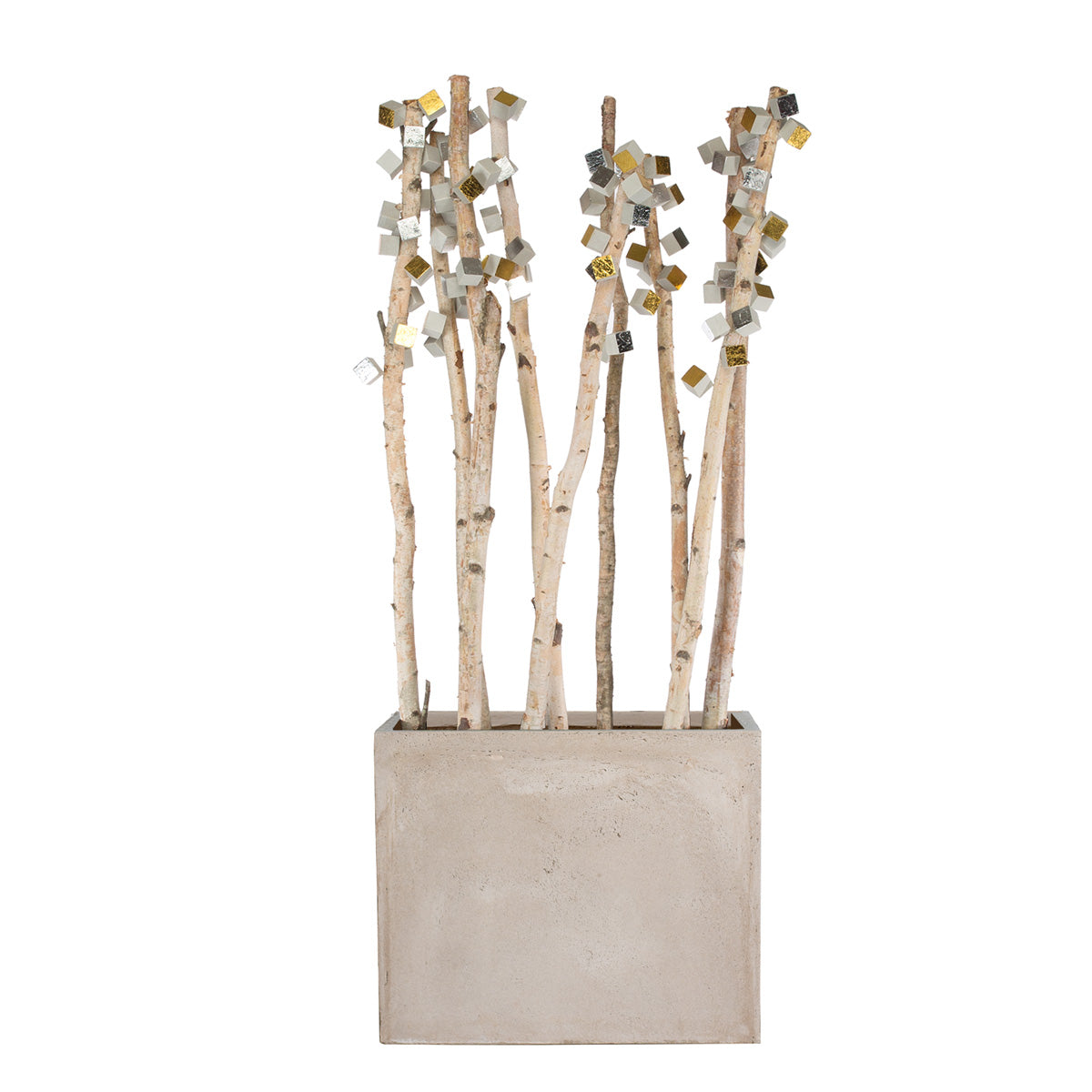 Gold Leaf Design Group, Birch Poles With Pivot Wall Play In Urbano Retangle Planter - LG