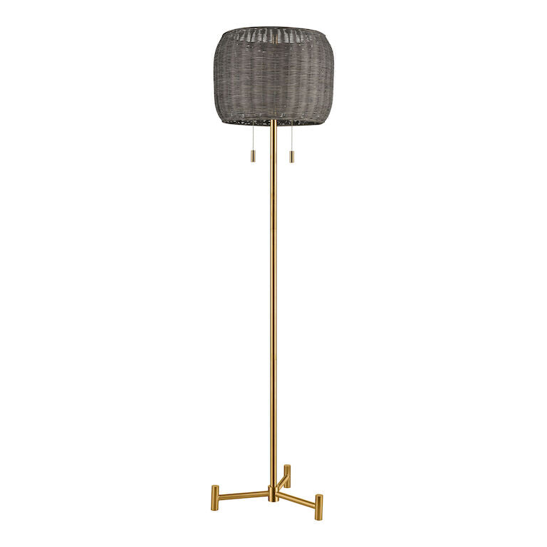 Elk Home, Bittar 61.5'' High 2 - Light Floor Lamp - Aged Brass