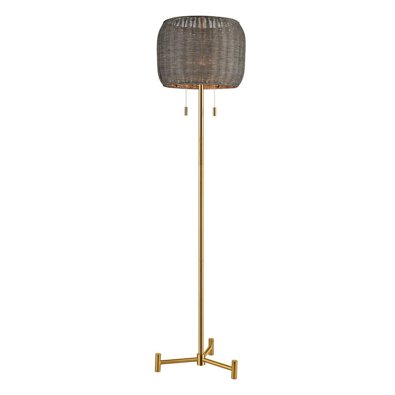 Elk Home, Bittar 61.5'' High 2 - Light Floor Lamp - Aged Brass