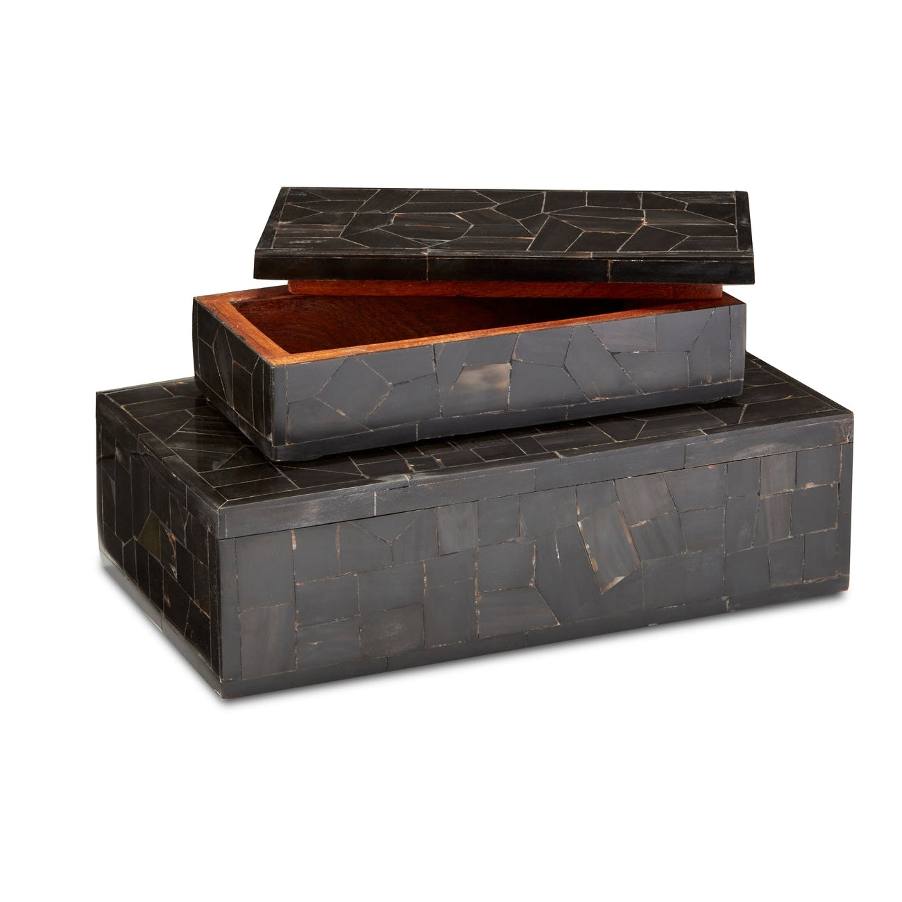 Currey, Black Bone Mosaic Box Set of 2