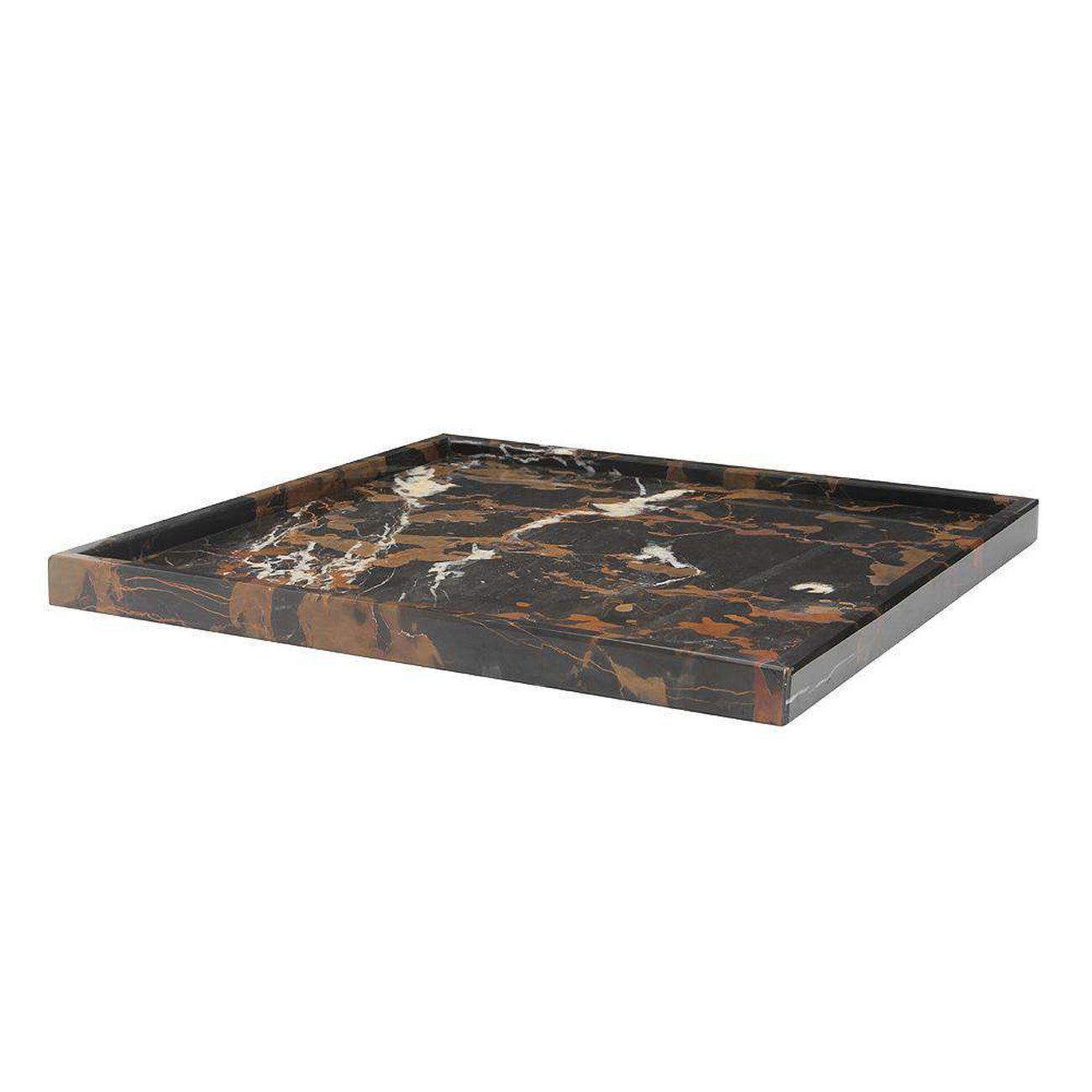 Marble Crafter, Black & Gold 16" Marble Square Place Tray